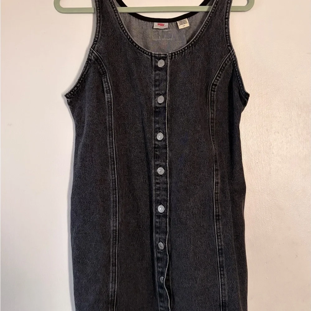 Levi's Black Denim Mini Dress - Picture 1 of 9